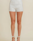 White Studded Shorts