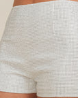 White Studded Shorts