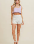 White Studded Shorts