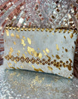 Small Metallic Cowhide Leather Purse