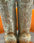 Mint Glitter Butterfly Boots
