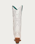 White Tall Leather Cowboy Boots