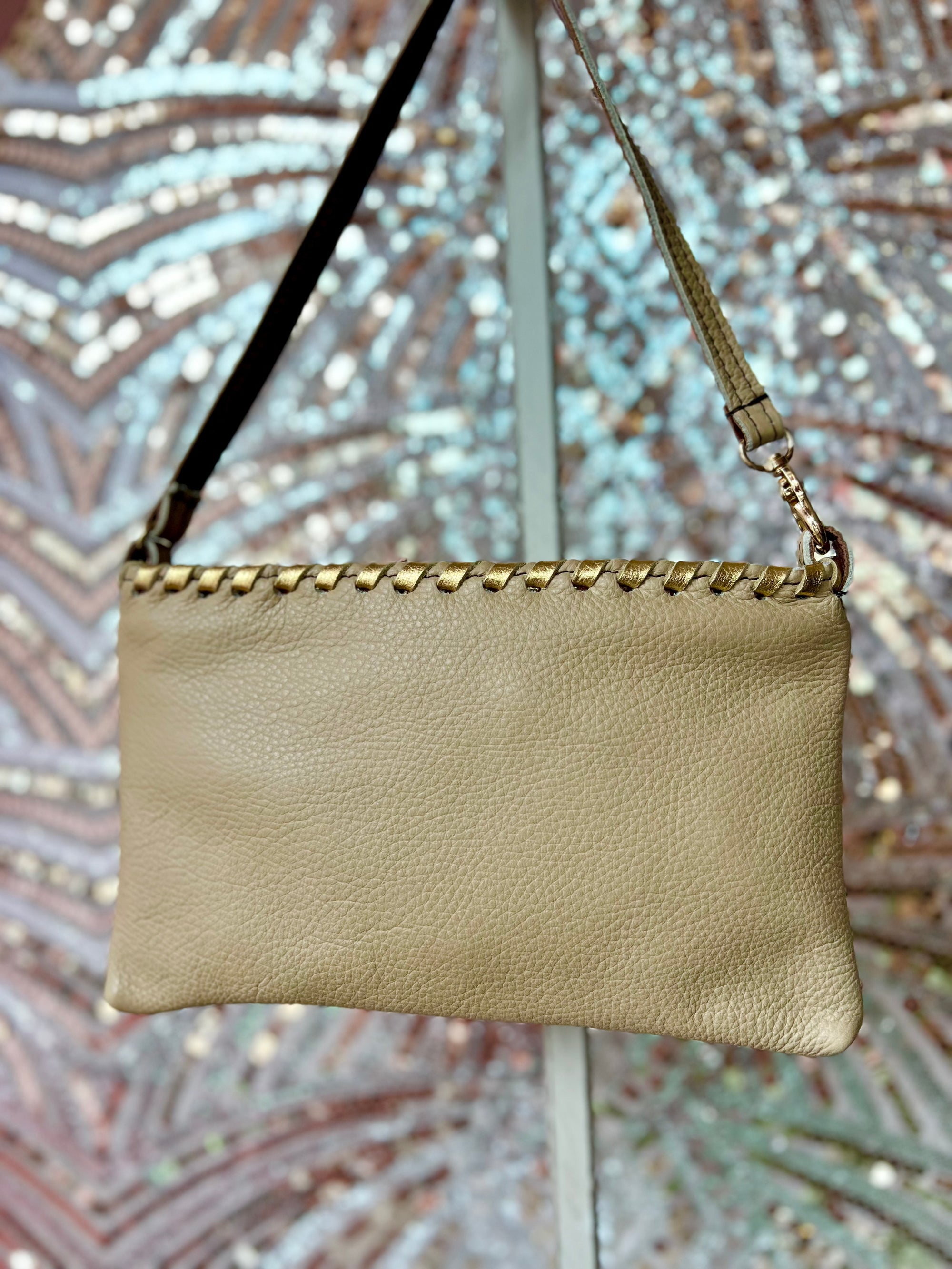 Small Metallic Cowhide Leather Purse