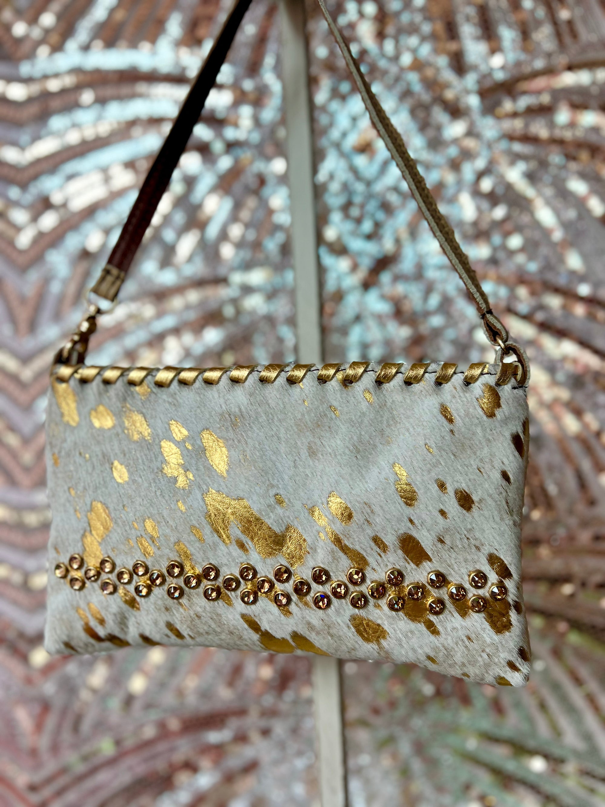 Small Metallic Cowhide Leather Purse