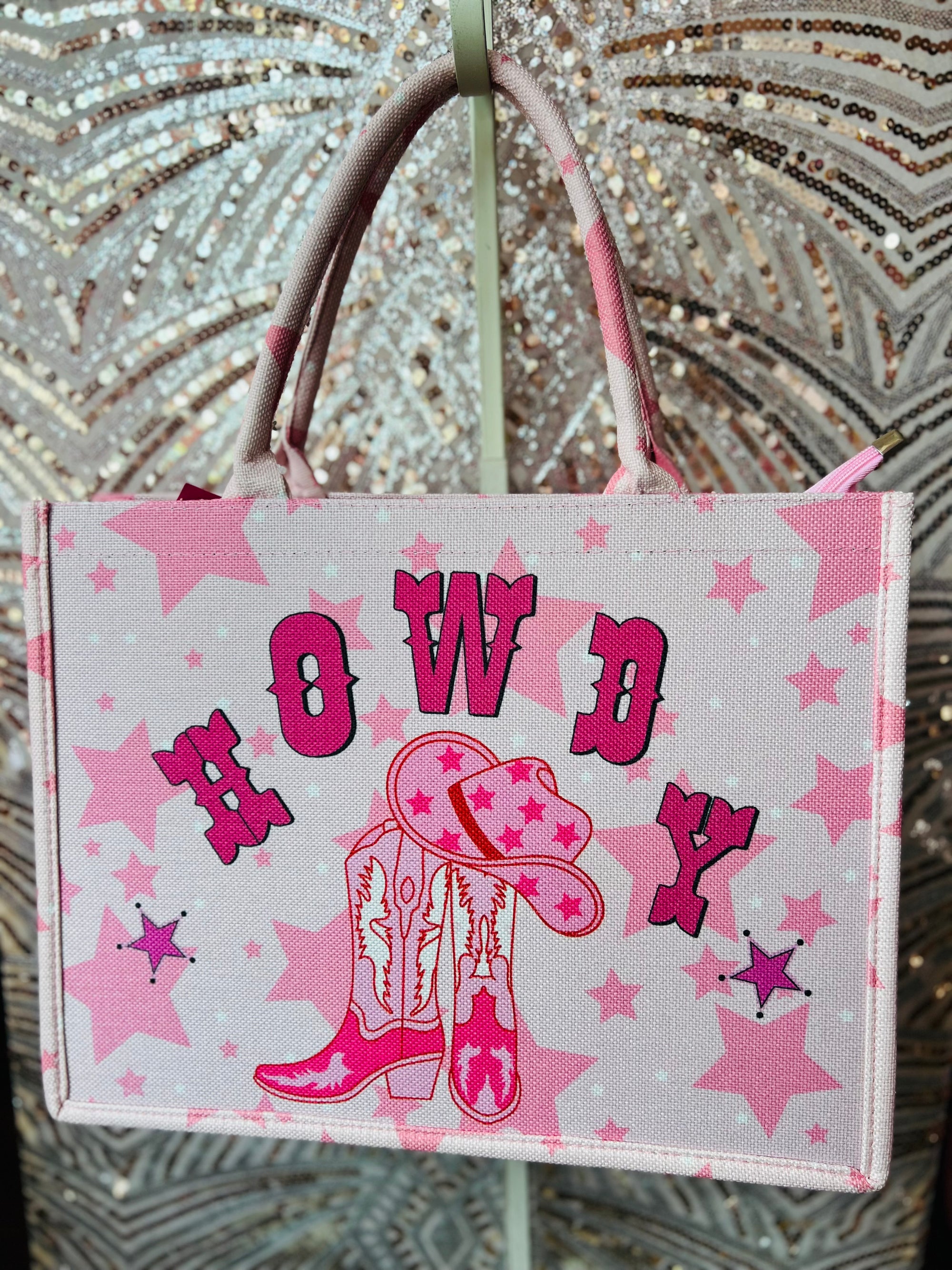 Howdy Pink Star Tote Bag