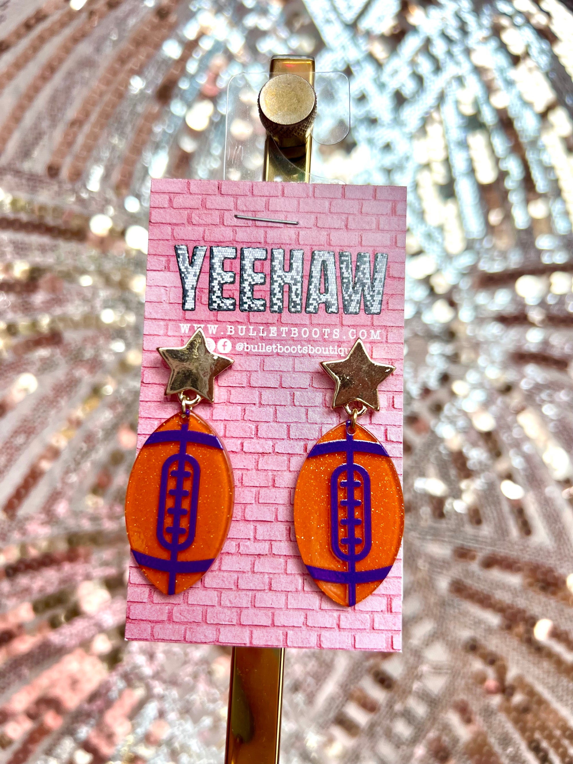 GAMEDAY Star and Football Earrings