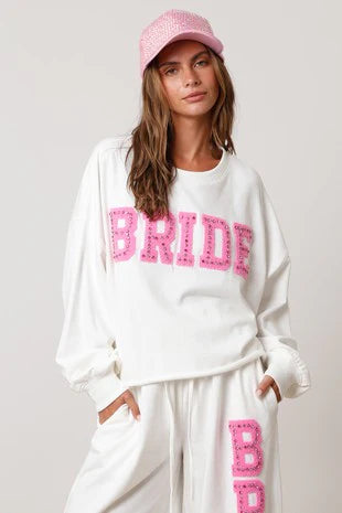 Bride Jeweled White Sweatshirt