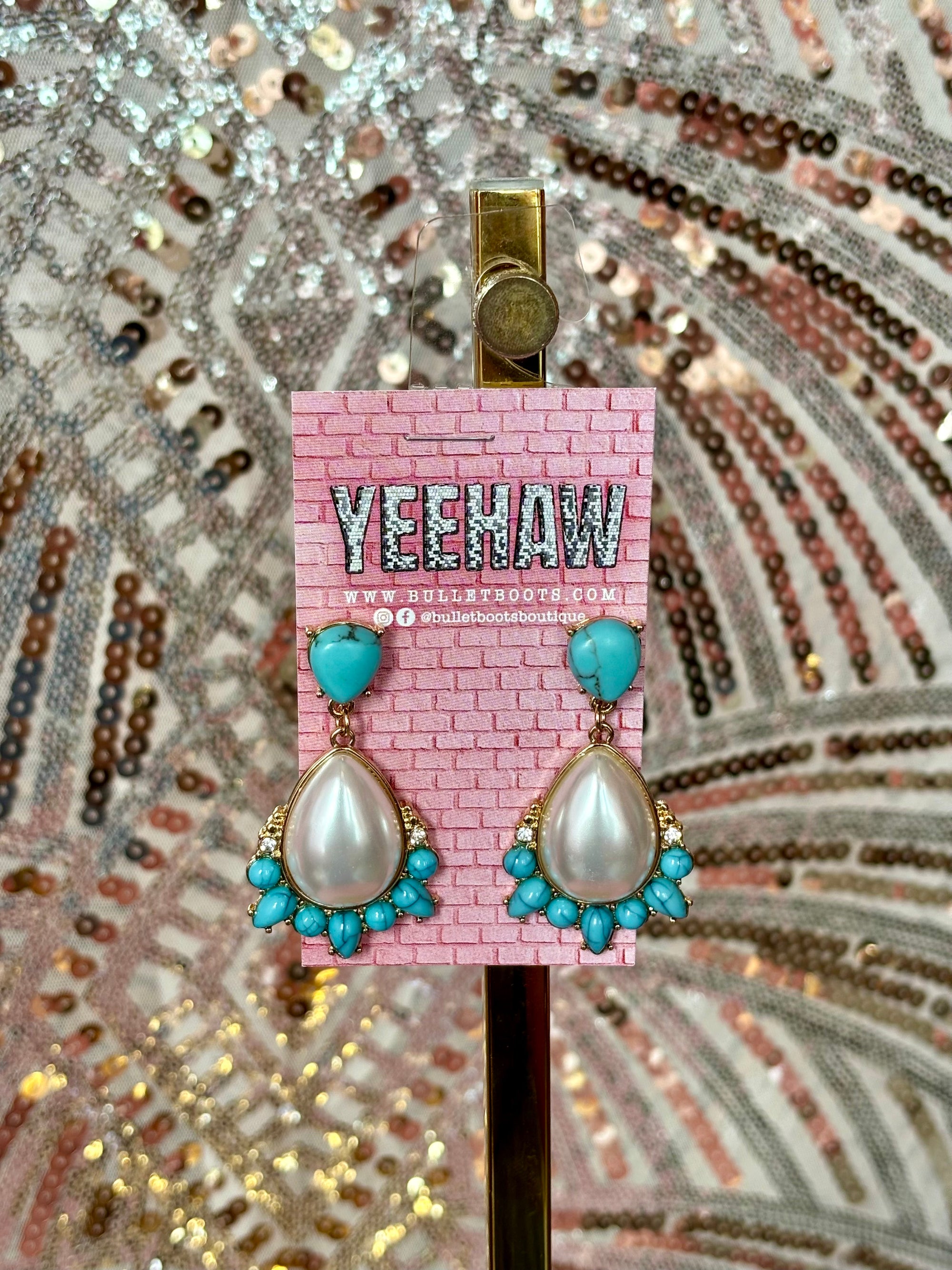 Pearl and Turquoise Earrings