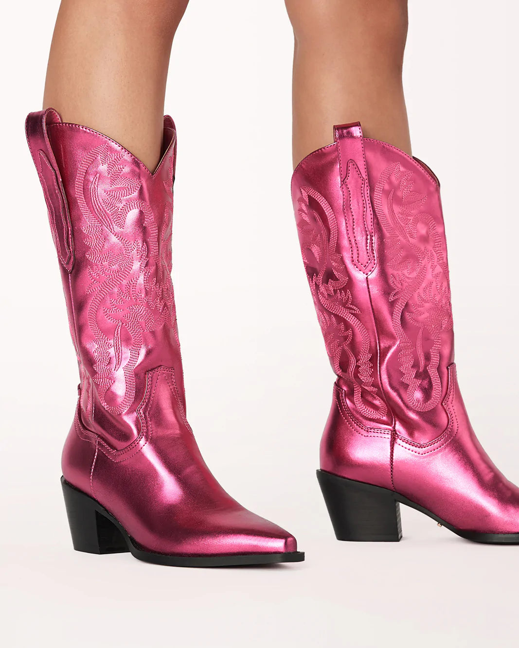 Raspberry Metallic Vegan Boots