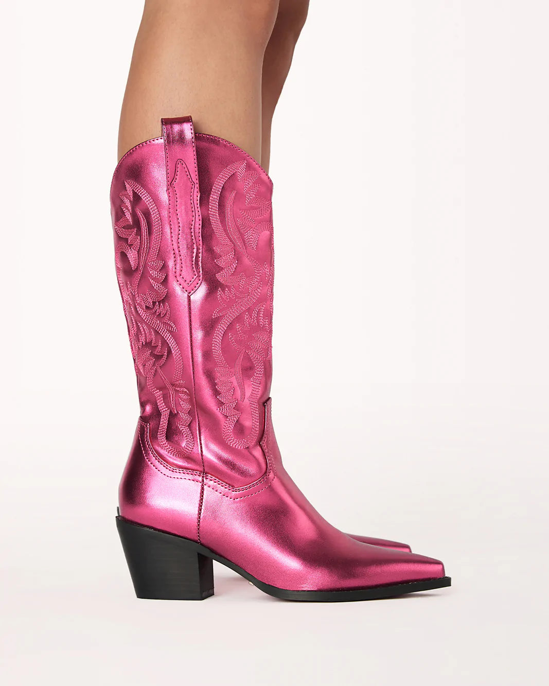 Raspberry Metallic Vegan Boots