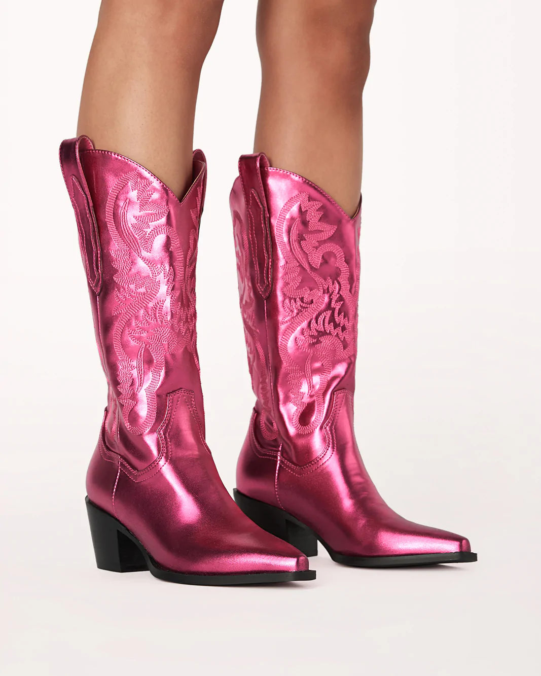 Raspberry Metallic Vegan Boots