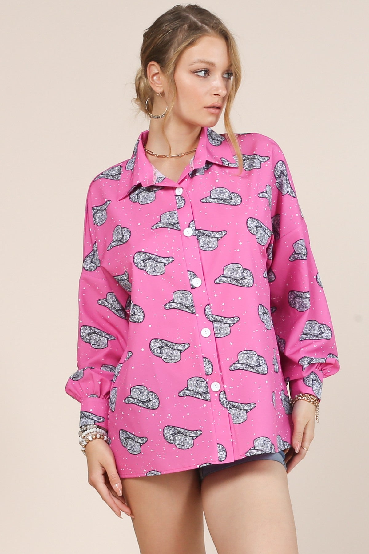 Disco Hat Pink Blouse