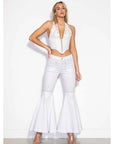White Studded Flare Jeans