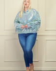 Light Blue Sequin Fringe Blouse
