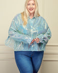 Light Blue Sequin Fringe Blouse