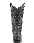 Ladies Grey Glitter Rhinestone Snip Toe Boots