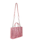 Pink Glitter Fringe Faux Leather Purse