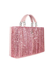 Pink Glitter Fringe Faux Leather Purse