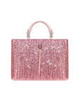 Pink Glitter Fringe Faux Leather Purse