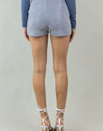 Silver Rhinestone Studded Shorts