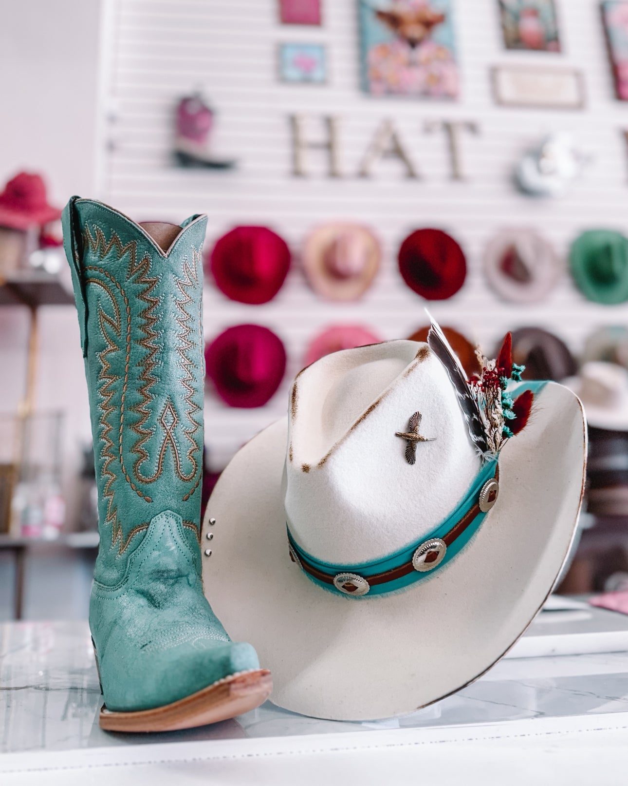 Windswept Boutique X Bullet Boots Hat Bar Event