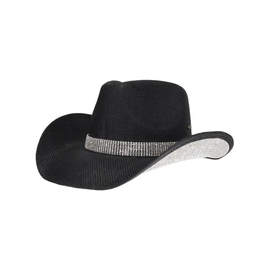 Rhinestone Brim STRAW Cowboy Hat
