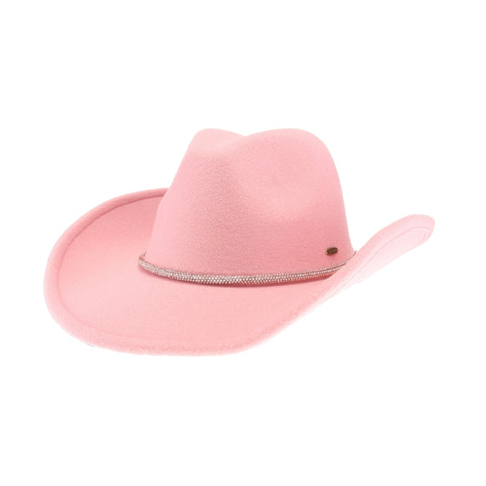 Rhinestone Hat Band Felt Cowboy Hat