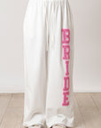 Bride Jeweled White Sweatpants