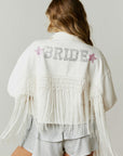 RS Bride Fringe White Denim Jacket