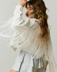 RS Bride Fringe White Denim Jacket