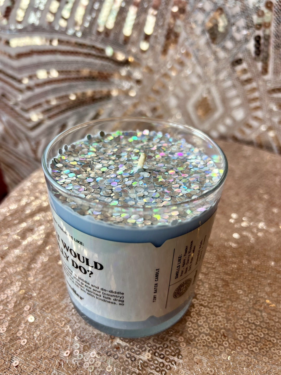 WWDD Glitter Candle