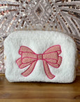 Pink Bow Teddy Cosmetic Bag