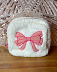 Pink Bow Teddy Cosmetic Bag