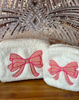 Pink Bow Teddy Cosmetic Bag