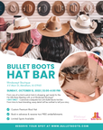 Windswept Boutique X Bullet Boots Hat Bar Event