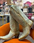 Mint Glitter Butterfly Boots