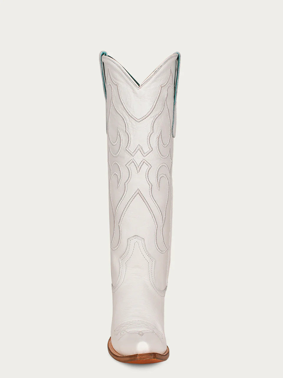White Tall Leather Cowboy Boots