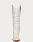 White Tall Leather Cowboy Boots