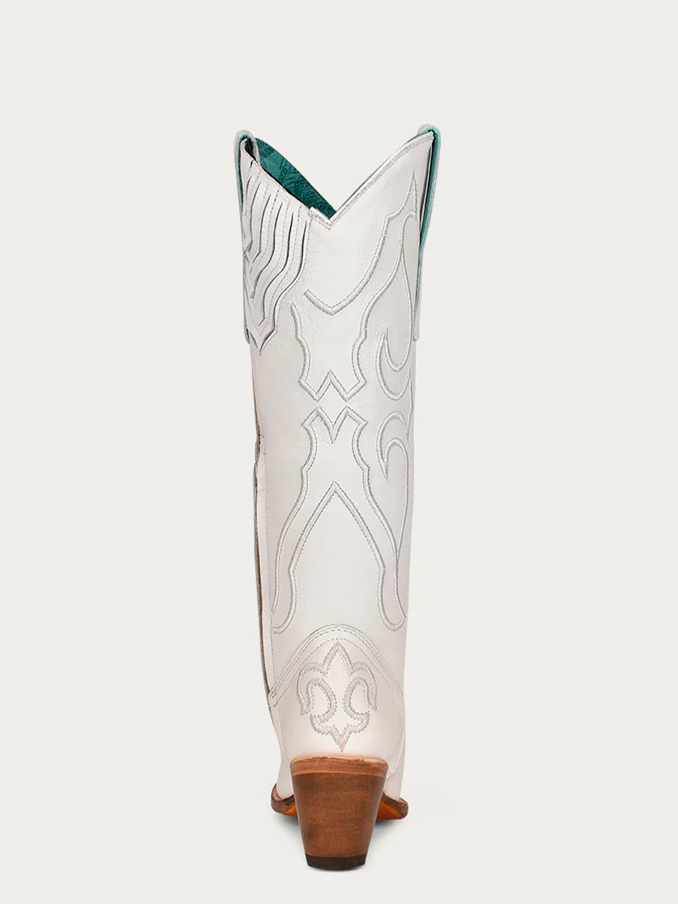 White Tall Leather Cowboy Boots