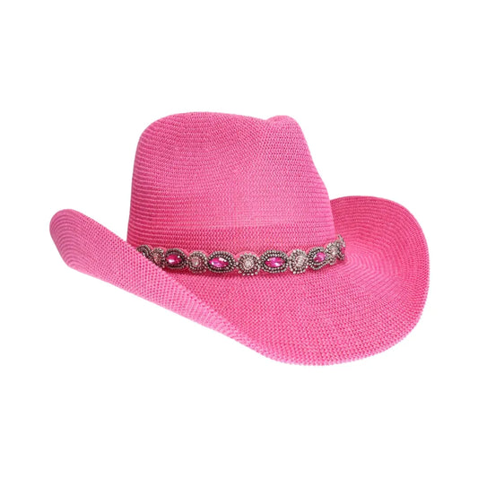 Jewel Hatband Weave Cowboy Hat