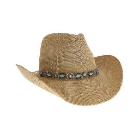 Jewel Hatband Weave Cowboy Hat
