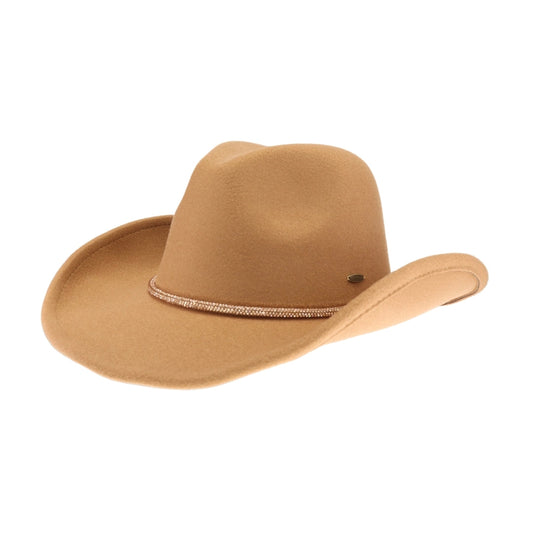 Rhinestone Hat Band Felt Cowboy Hat