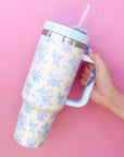 Blue Floral Tumbler 40oz