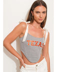 GAMEDAY Satin Bow Bustier Texas