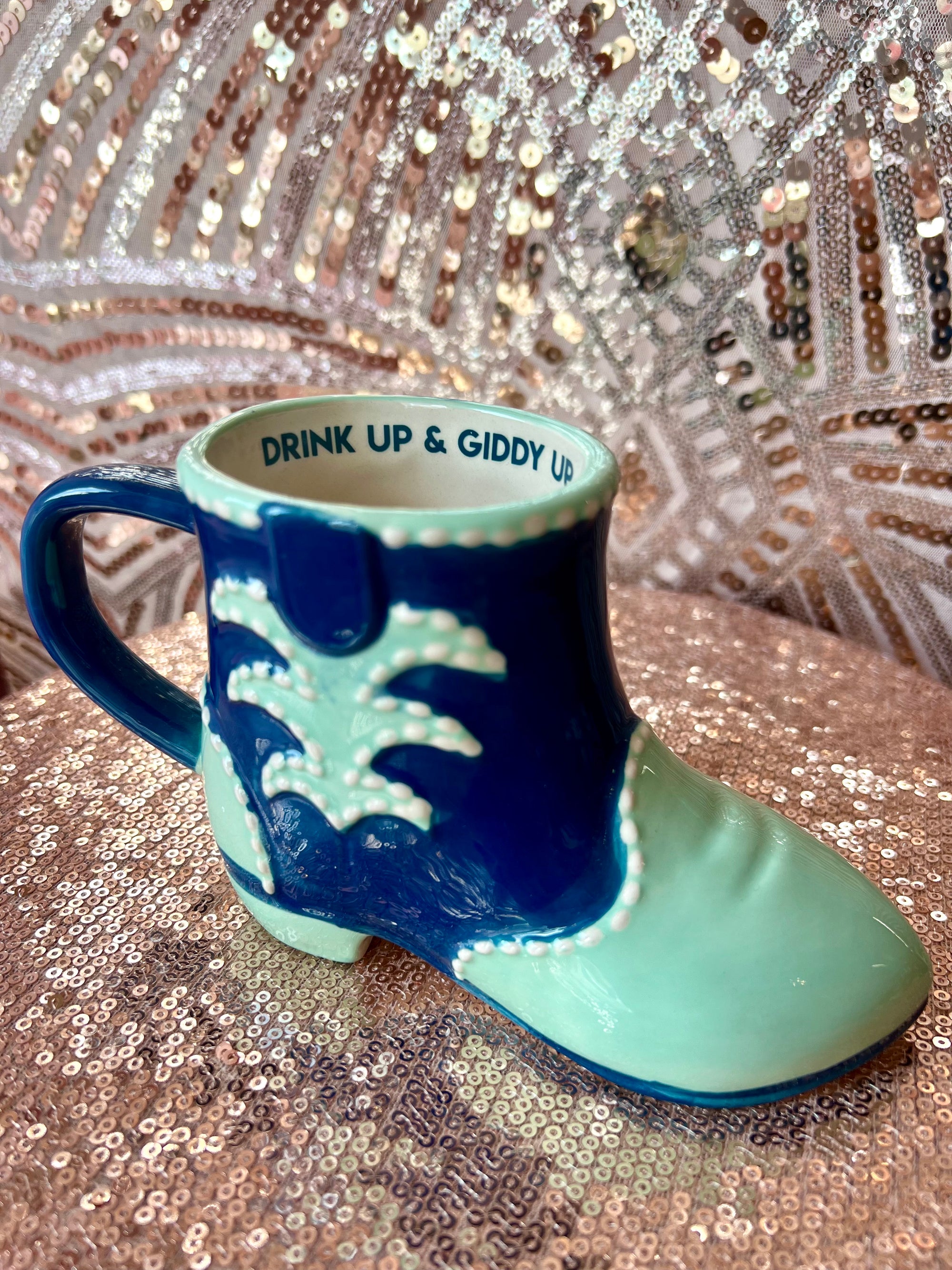 Drink Up &amp; Giddy Up Boot Mug