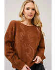 Brown Boot Stitch Sweater