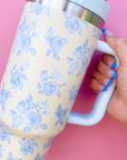 Blue Floral Tumbler 40oz