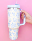 Blue Floral Tumbler 40oz