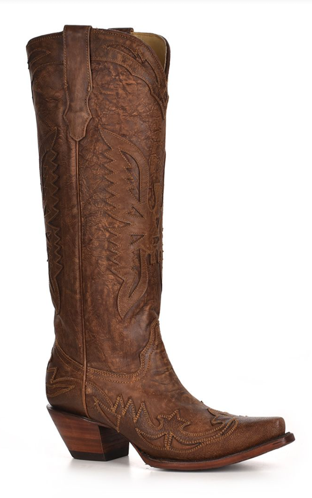 Ladies Brown Eagle Vintage Snip Toe Boots